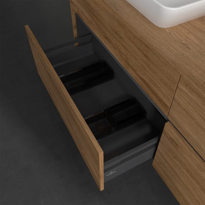 Villeroy & Boch Collaro Waschtischunterschrank 160 x 50 cm, mit 4 Auszügen für 2 Venticello Waschtische