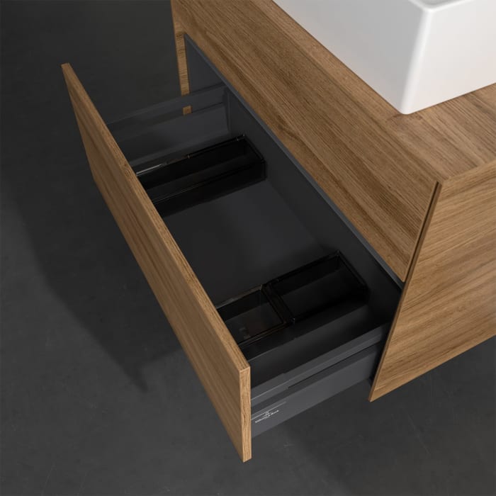 Villeroy & Boch Collaro Waschtischunterschrank 80 x 50 cm, mit 2 Auszügen und LED-Beleuchtung