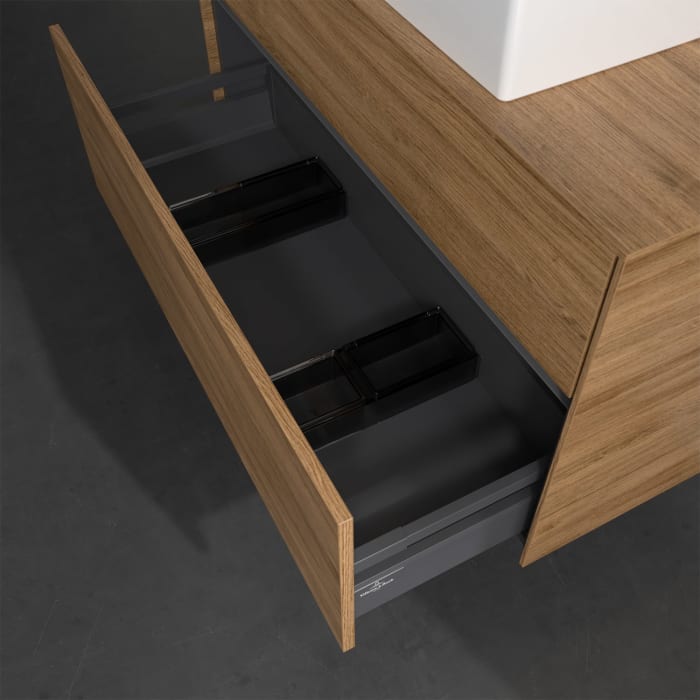 Villeroy & Boch Collaro Waschtischunterschrank 100 x 50 cm, mit 2 Auszügen und LED-Beleuchtung