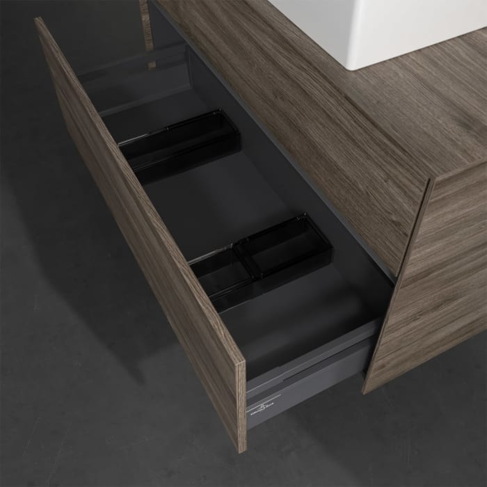 Villeroy & Boch Collaro Waschtischunterschrank 100 x 50 cm, mit 2 Auszügen und LED-Beleuchtung