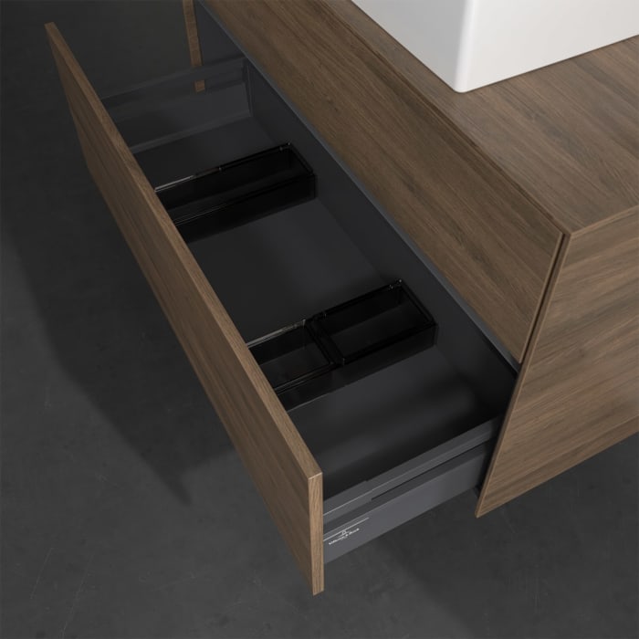 Villeroy & Boch Collaro Waschtischunterschrank 100 x 50 cm, mit 2 Auszügen und LED-Beleuchtung