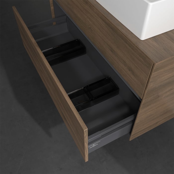 Villeroy & Boch Collaro Waschtischunterschrank 100 x 50 cm, mit 2 Auszügen und LED-Beleuchtung