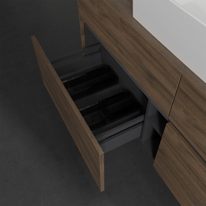 Villeroy & Boch Collaro Waschtischunterschrank 140 x 50 cm, mit 4 Auszügen und LED-Beleuchtung