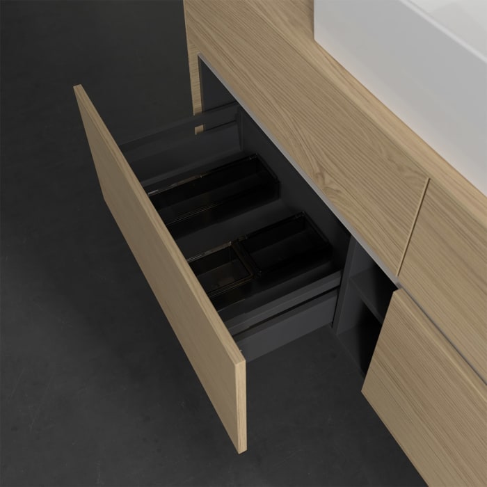 Villeroy & Boch Collaro Waschtischunterschrank 140 x 50 cm, mit 4 Auszügen und LED-Beleuchtung