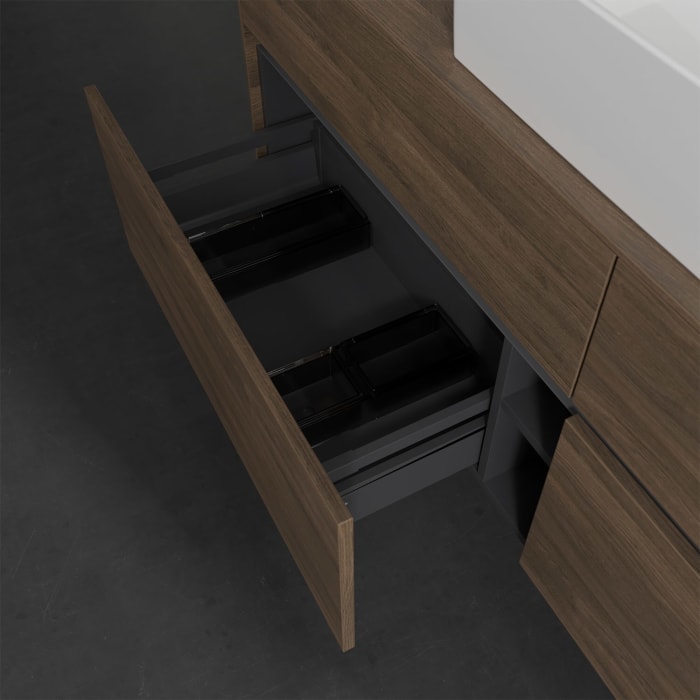 Villeroy & Boch Collaro Waschtischunterschrank 160 x 50 cm, mit 4 Auszügen und LED-Beleuchtung