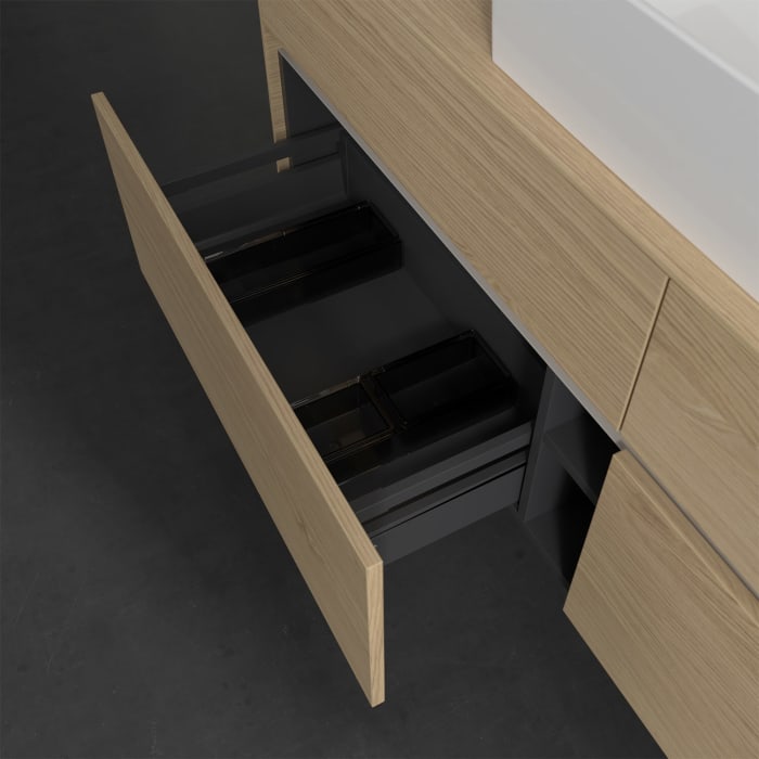 Villeroy & Boch Collaro Waschtischunterschrank 160 x 50 cm, mit 4 Auszügen und LED-Beleuchtung