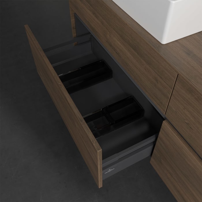 Villeroy & Boch Collaro Waschtischunterschrank 160 x 50 cm, mit 4 Auszügen und LED-Beleuchtung