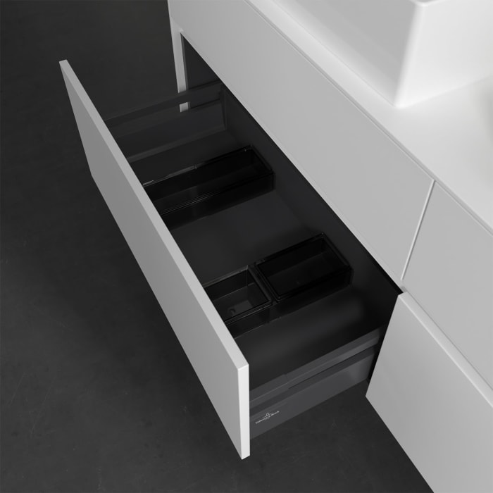 Villeroy & Boch Collaro Waschtischunterschrank 160 x 50 cm, mit 4 Auszügen und LED-Beleuchtung für 2 Waschtische