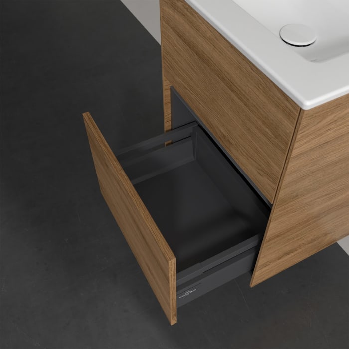 Villeroy & Boch Collaro Waschtischunterschrank 47 x 40 cm, mit 2 Auszügen und LED-Beleuchtung für Venticello Waschtisch