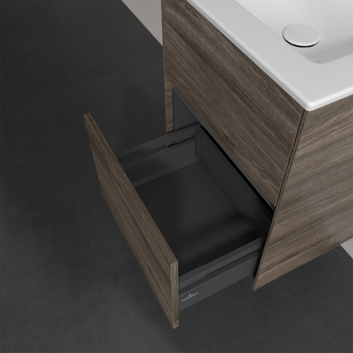 Villeroy & Boch Collaro Waschtischunterschrank 47 x 40 cm, mit 2 Auszügen und LED-Beleuchtung für Venticello Waschtisch