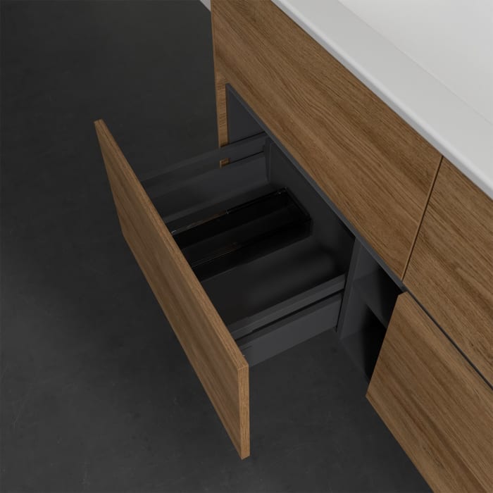 Villeroy & Boch Collaro Waschtischunterschrank 116 x 48 cm, mit 4 Auszügen und LED-Beleuchtung für Venticello Waschtisch