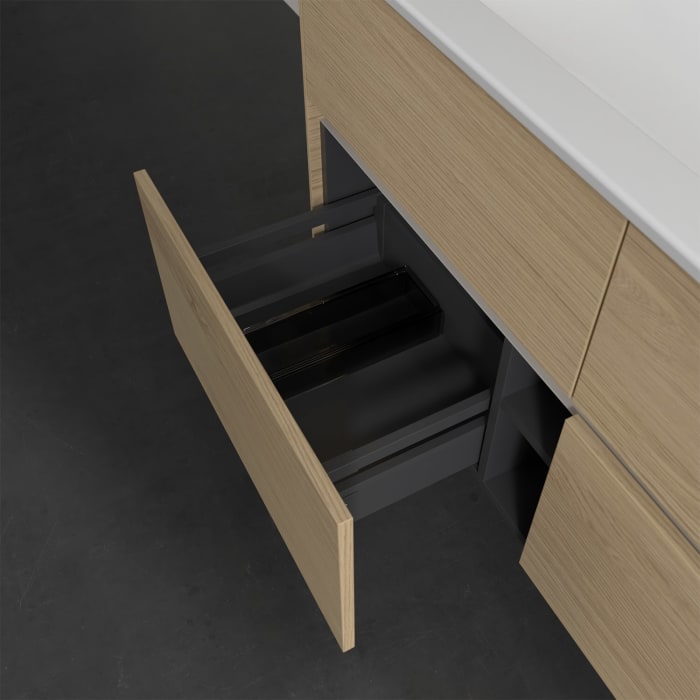 Villeroy & Boch Collaro Waschtischunterschrank 116 x 48 cm, mit 4 Auszügen und LED-Beleuchtung für Venticello Waschtisch