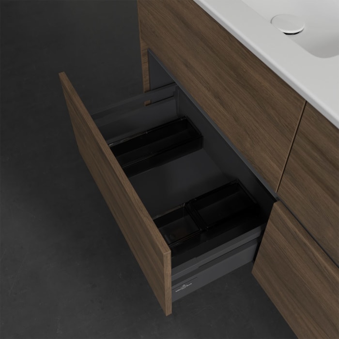 Villeroy & Boch Collaro Waschtischunterschrank 126 x 48 cm, mit 4 Auszügen und LED-Beleuchtung für Venticello Waschtisch