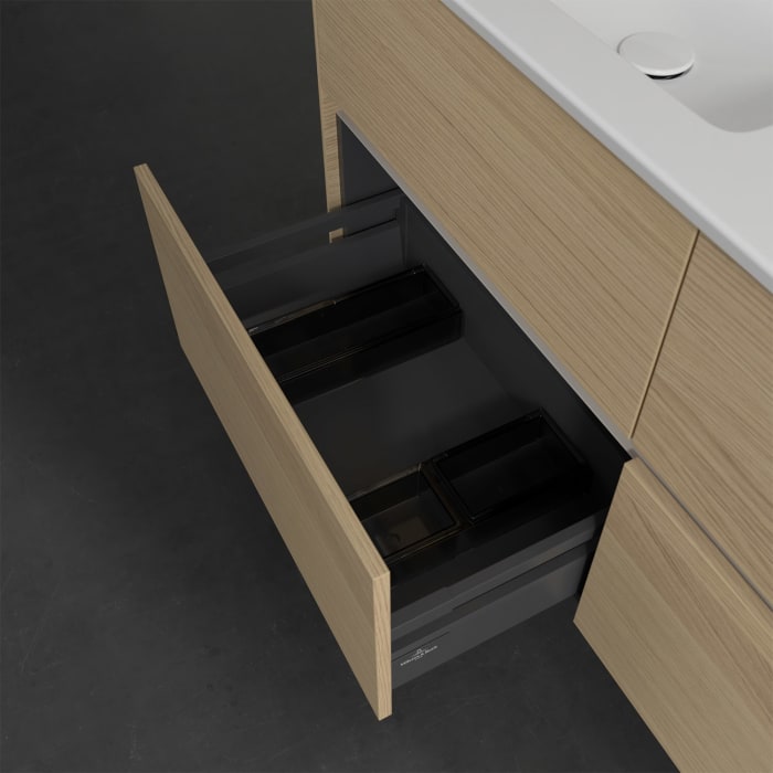 Villeroy & Boch Collaro Waschtischunterschrank 126 x 48 cm, mit 4 Auszügen und LED-Beleuchtung für Venticello Waschtisch