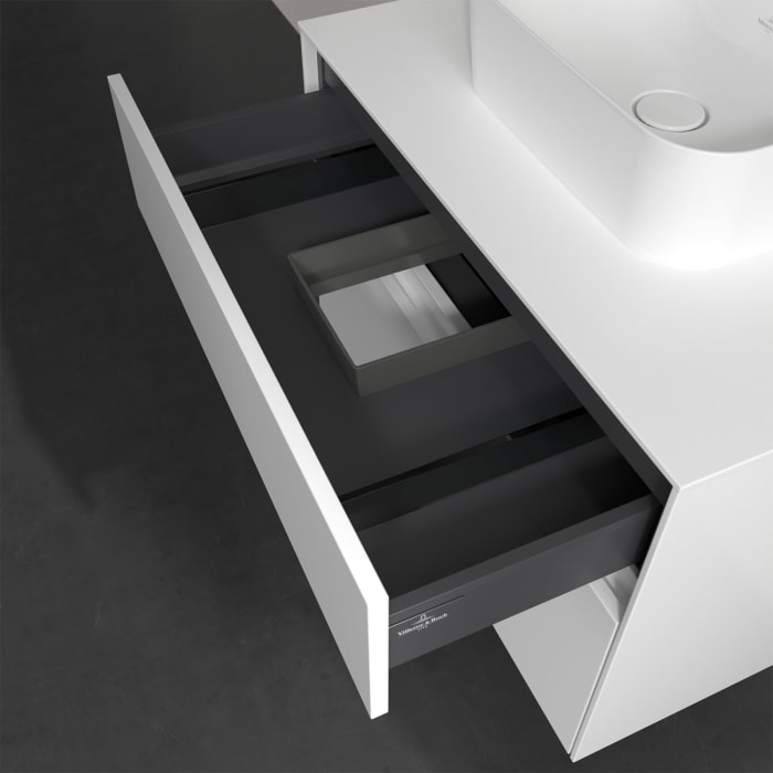 Villeroy & Boch Collaro Waschtischunterschrank 80 x 50 cm, mit 2 Auszügen und LED-Beleuchtung für Finion Waschtisch