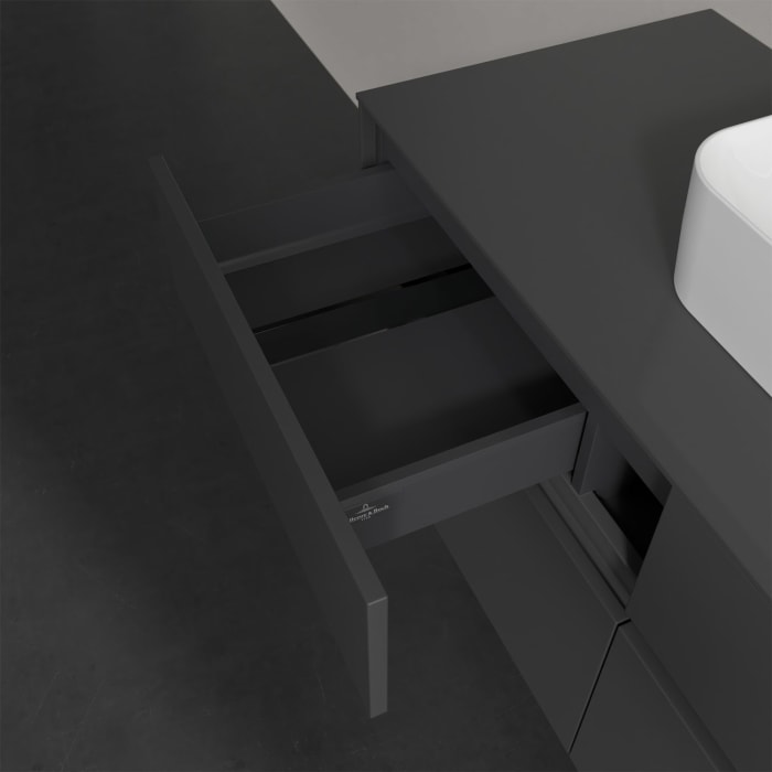 Villeroy & Boch Collaro Waschtischunterschrank 120 x 50 cm, mit 4 Auszügen und LED-Beleuchtung für Finion Waschtisch