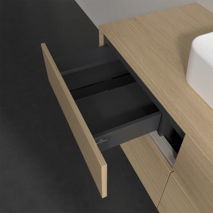 Villeroy & Boch Collaro Waschtischunterschrank 120 x 50 cm, mit 4 Auszügen und LED-Beleuchtung für Finion Waschtisch