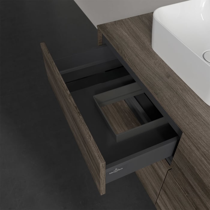 Villeroy & Boch Collaro Waschtischunterschrank 120 x 50 cm, mit 4 Auszügen und LED-Beleuchtung für Finion Waschtisch