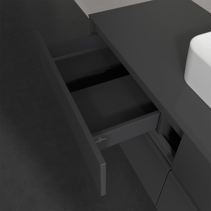 Villeroy & Boch Collaro Waschtischunterschrank 140 x 50 cm, mit 4 Auszügen und LED-Beleuchtung für Finion Waschtisch