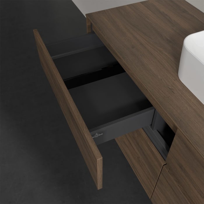 Villeroy & Boch Collaro Waschtischunterschrank 140 x 50 cm, mit 4 Auszügen und LED-Beleuchtung für Finion Waschtisch