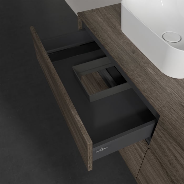 Villeroy & Boch Collaro Waschtischunterschrank 140 x 50 cm, mit 4 Auszügen und LED-Beleuchtung für Finion Waschtisch