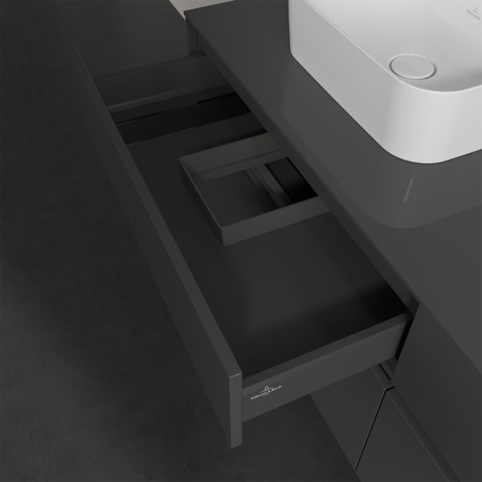 Villeroy & Boch Collaro Waschtischunterschrank 160 x 50 cm, mit 4 Auszügen und LED-Beleuchtung für Finion Waschtisch