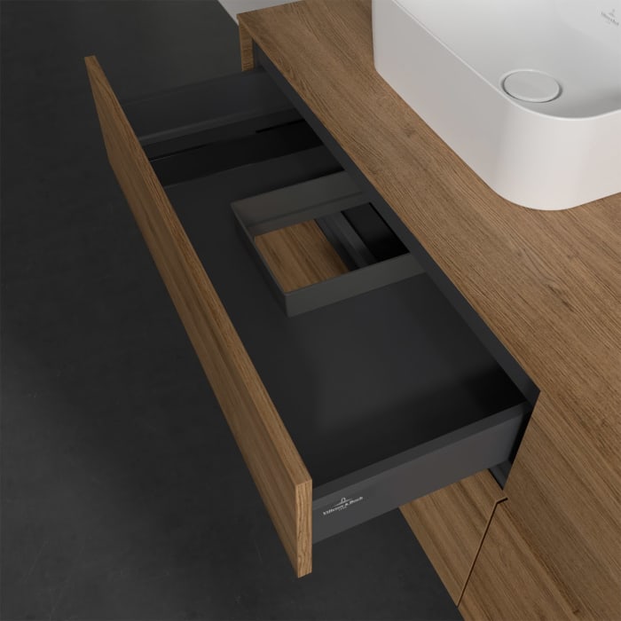 Villeroy & Boch Collaro Waschtischunterschrank 160 x 50 cm, mit 4 Auszügen und LED-Beleuchtung für Finion Waschtisch