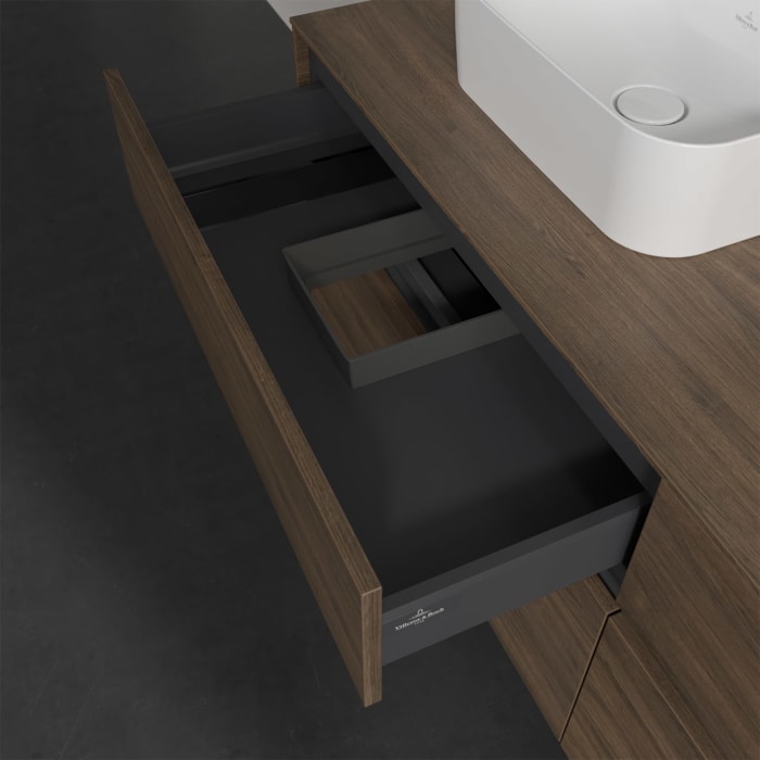 Villeroy & Boch Collaro Waschtischunterschrank 160 x 50 cm, mit 4 Auszügen und LED-Beleuchtung für Finion Waschtisch