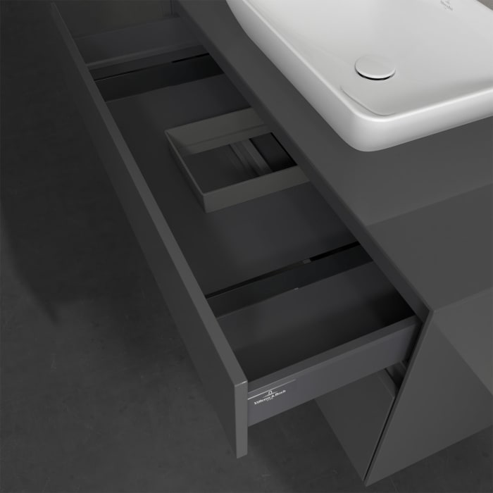 Villeroy & Boch Collaro Waschtischunterschrank 100 x 50 cm, mit 2 Auszügen und LED-Beleuchtung für Venticello Waschtisch