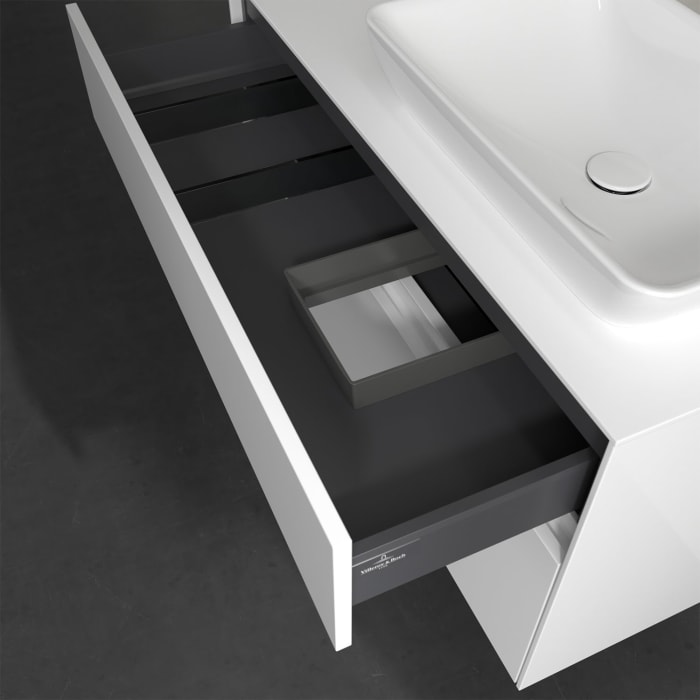 Villeroy & Boch Collaro Waschtischunterschrank 100 x 50 cm, mit 2 Auszügen und LED-Beleuchtung für Venticello Waschtisch