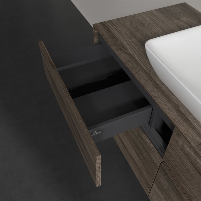 Villeroy & Boch Collaro Waschtischunterschrank 120 x 50 cm, mit 4 Auszügen und LED-Beleuchtung für Venticello Waschtisch