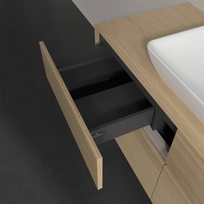 Villeroy & Boch Collaro Waschtischunterschrank 120 x 50 cm, mit 4 Auszügen und LED-Beleuchtung für Venticello Waschtisch