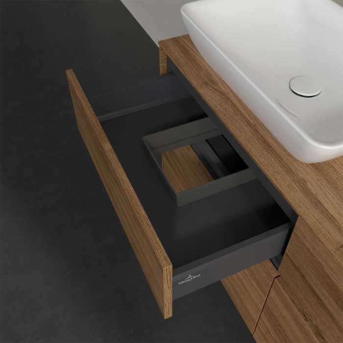 Villeroy & Boch Collaro Waschtischunterschrank 120 x 50 cm, mit 4 Auszügen und LED-Beleuchtung für Venticello Waschtisch