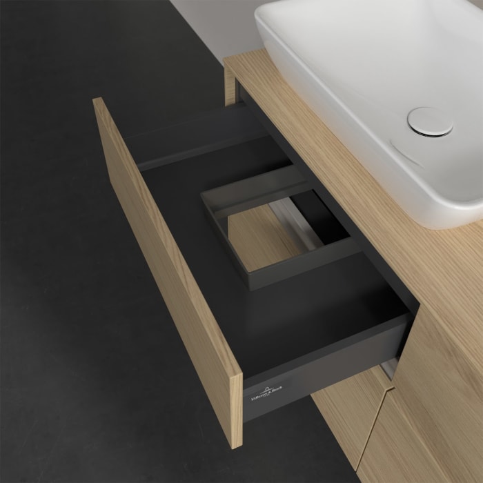 Villeroy & Boch Collaro Waschtischunterschrank 120 x 50 cm, mit 4 Auszügen und LED-Beleuchtung für Venticello Waschtisch