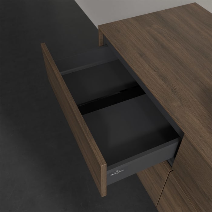 Villeroy & Boch Collaro Waschtischunterschrank 120 x 50 cm, mit 4 Auszügen und LED-Beleuchtung für Venticello Waschtisch