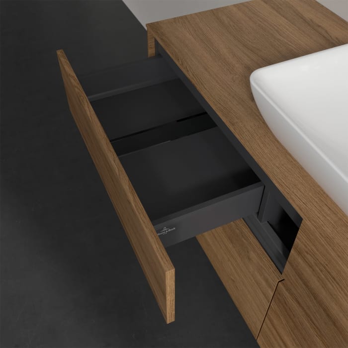 Villeroy & Boch Collaro Waschtischunterschrank 140 x 50 cm, mit 4 Auszügen und LED-Beleuchtung für Venticello Waschtisch