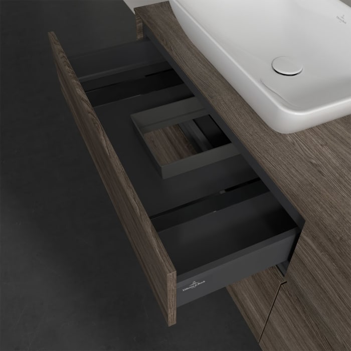 Villeroy & Boch Collaro Waschtischunterschrank 160 x 50 cm, mit 4 Auszügen und LED-Beleuchtung für Venticello Waschtisch