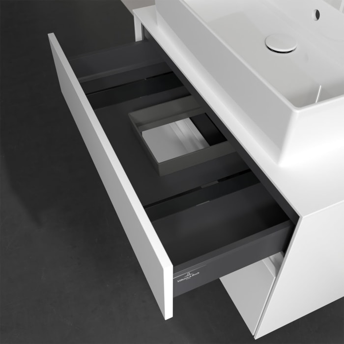 Villeroy & Boch Collaro Waschtischunterschrank 80 x 50 cm, mit 2 Auszügen und LED-Beleuchtung