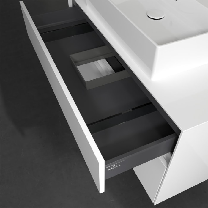 Villeroy & Boch Collaro Waschtischunterschrank 100 x 50 cm, mit 2 Auszügen und LED-Beleuchtung