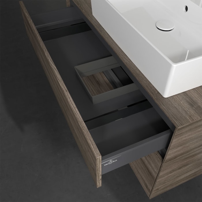 Villeroy & Boch Collaro Waschtischunterschrank 100 x 50 cm, mit 2 Auszügen und LED-Beleuchtung