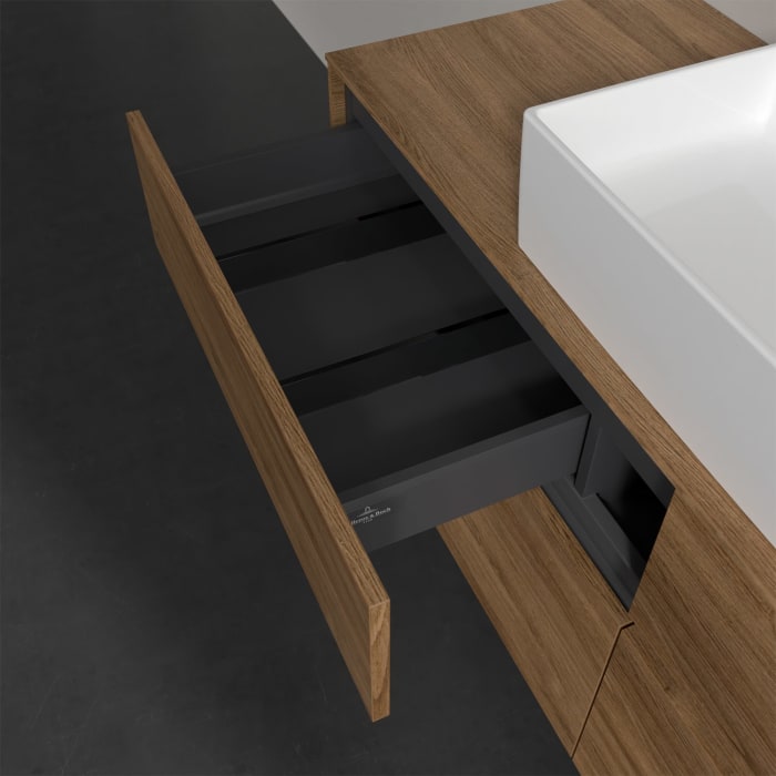 Villeroy & Boch Collaro Waschtischunterschrank 140 x 50 cm, mit 4 Auszügen und LED-Beleuchtung