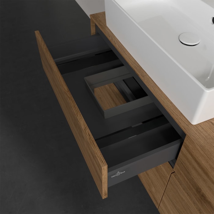 Villeroy & Boch Collaro Waschtischunterschrank 140 x 50 cm, mit 4 Auszügen und LED-Beleuchtung