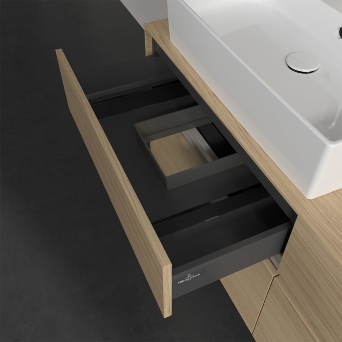 Villeroy & Boch Collaro Waschtischunterschrank 140 x 50 cm, mit 4 Auszügen und LED-Beleuchtung