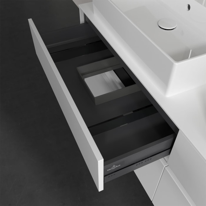 Villeroy & Boch Collaro Waschtischunterschrank 160 x 50 cm, mit 4 Auszügen und LED-Beleuchtung für 2 Waschtische