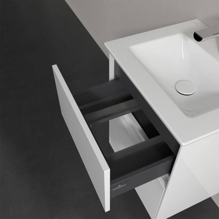 Villeroy & Boch Collaro Waschtischunterschrank 47 x 40 cm, mit 2 Auszügen und LED-Beleuchtung für Venticello Waschtisch