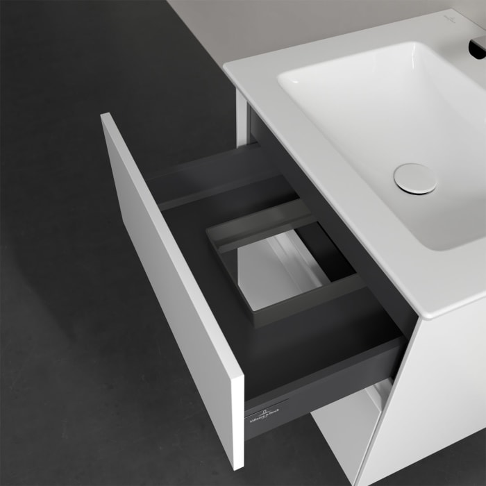 Villeroy & Boch Collaro Waschtischunterschrank 56 x 48 cm, mit 2 Auszügen und LED-Beleuchtung für Venticello Waschtisch