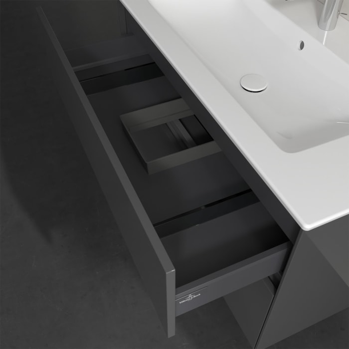 Villeroy & Boch Collaro Waschtischunterschrank 96 x 48 cm, mit 2 Auszügen und LED-Beleuchtung für Venticello Waschtisch