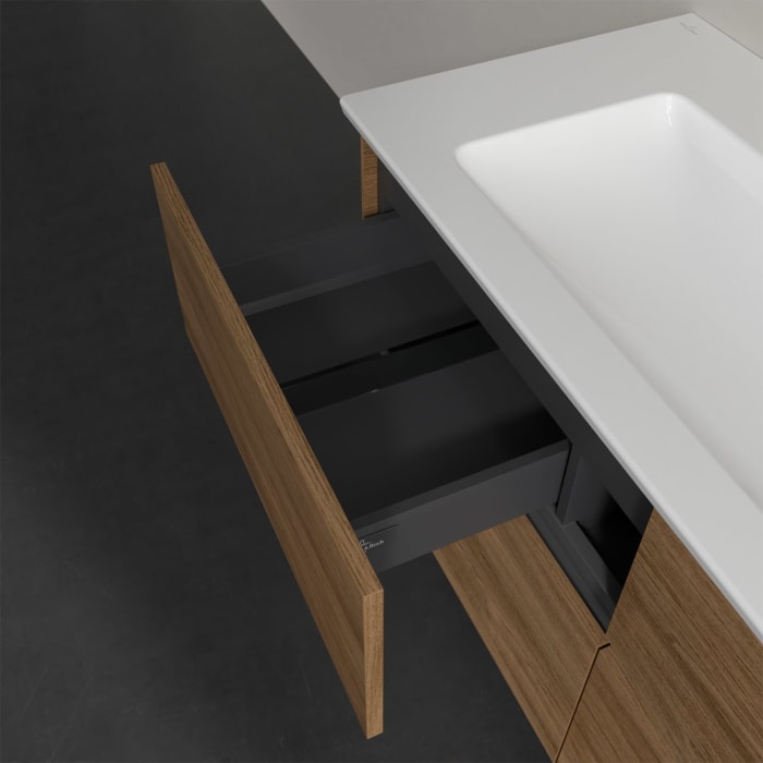 Villeroy & Boch Collaro Waschtischunterschrank 116 x 48 cm, mit 4 Auszügen und LED-Beleuchtung für Venticello Waschtisch