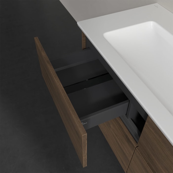 Villeroy & Boch Collaro Waschtischunterschrank 116 x 48 cm, mit 4 Auszügen und LED-Beleuchtung für Venticello Waschtisch