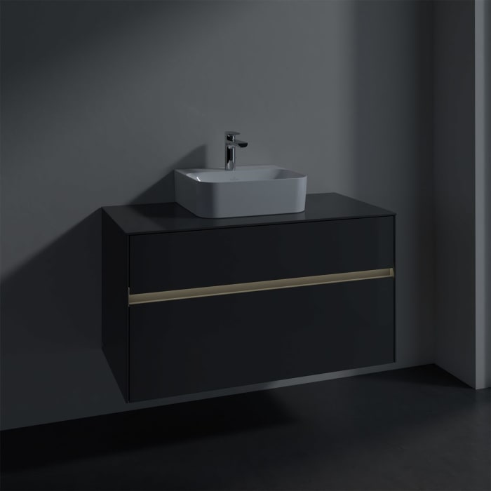 Villeroy & Boch Collaro Waschtischunterschrank 100 x 50 cm, mit 2 Auszügen und LED-Beleuchtung für Finion Waschtisch